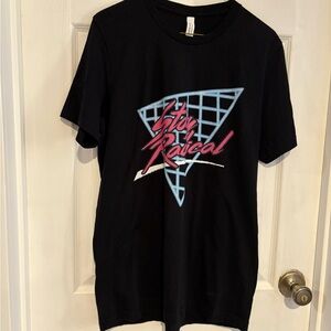 Black Tee with Retro Graphic Design